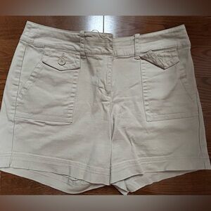 Larry Levine Stretch Women's Beige Cotton Shorts Sz 10